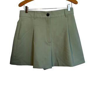 Zara Pleated Trouser Shorts Sage Green Tailored Preppy Old Money Coastal Size M